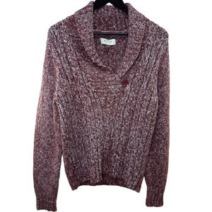 Sonoma| Burgundy Womens Cable Knit Sweater Size L